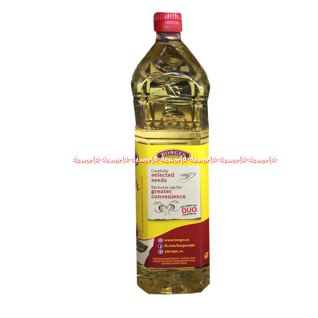 Borges Sunflower Oil 1L Minyak Goreng Biji Bunga Matahari Eco Bottle Bor Gess Sun Flower Cooking Oil Borgez Borgess 1 Litter