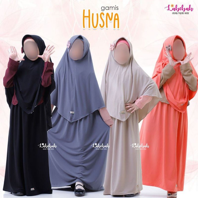 Gamis Husna By Labebah / Gamis Syari Anak / Gamis Polos Anak