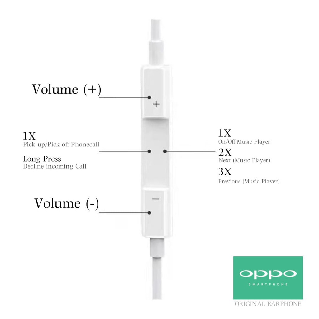 Headset OPPO Original Xtra Bass copotan earphone OPPO Cabutan original