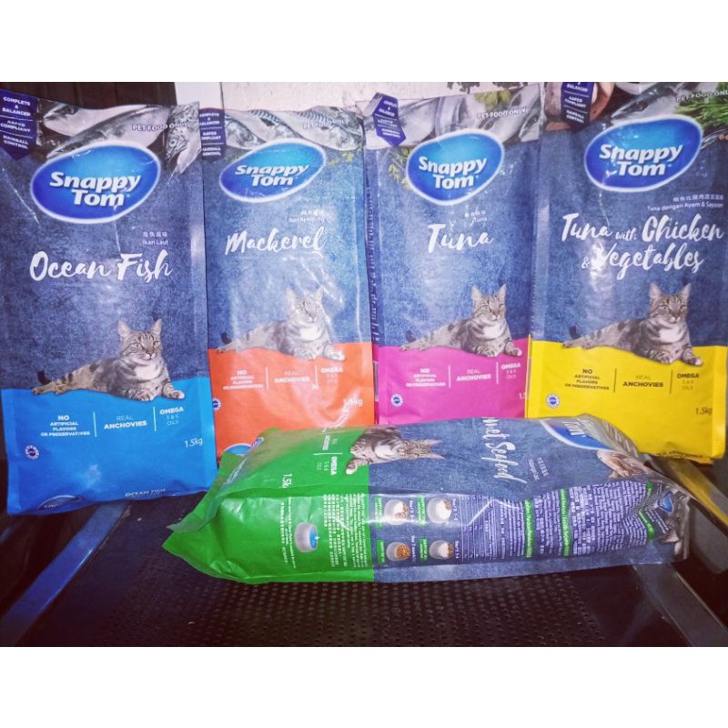 Snappy Tom 1,5kg All Varian Snappy Tom Dry Food Makanan Kucing Snappy Tom