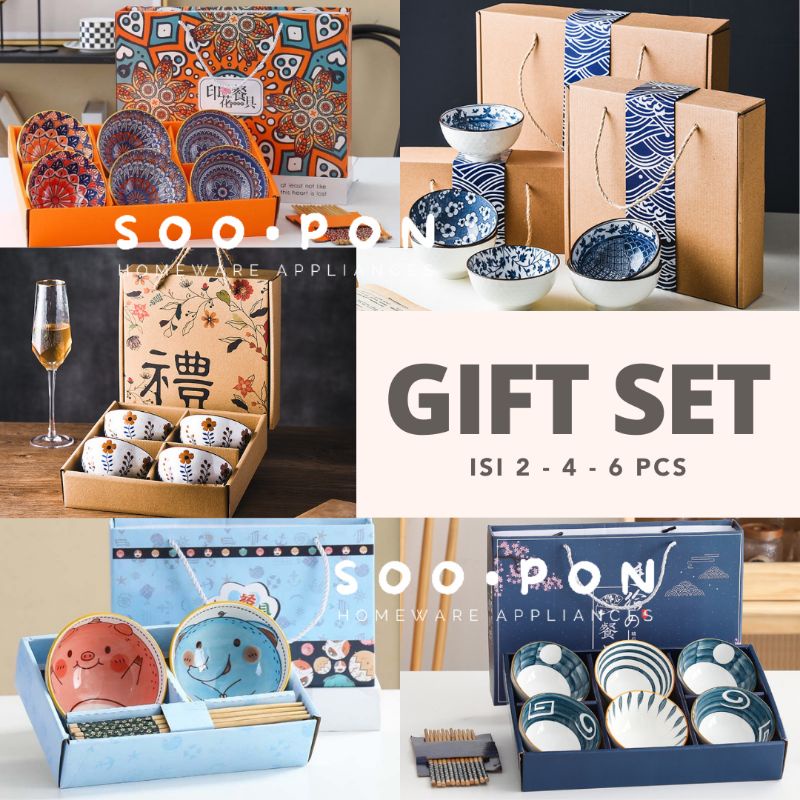 SALE Mangkok Set Keramik Jepang / Japanese Bowl / Mangkok Set Gift Souvenir Kado