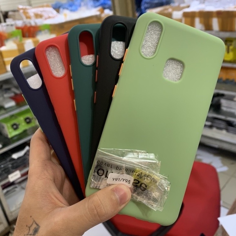 CASE BABY SKIN MACARON + PROTECT CAMERA VIVO Y91 Y93 Y95 SOFTCASE - FA