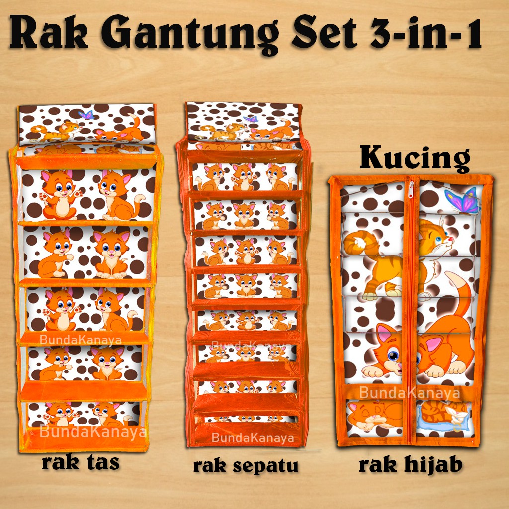 Rak Gantung Set 3 in 1 Sepatu+Tas+Hijab