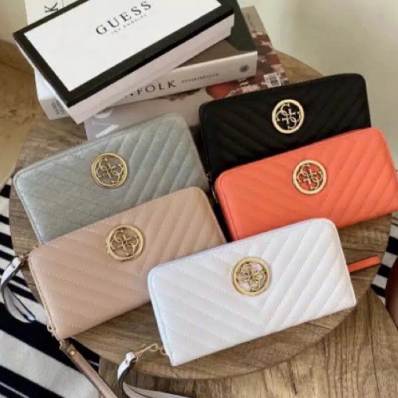 Guess dami quilted long wallet