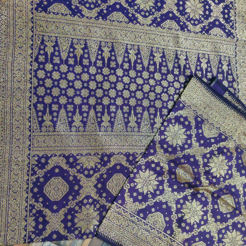 songket lepus bahan gebeng benang permata berlian