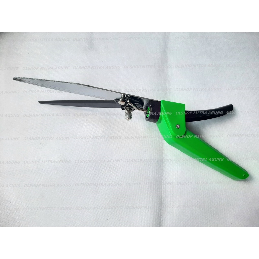 OLS Gunting Rumput Taman Tanaman Swivel Blade Grass Shears 335mm Gunting Rumput 3 Posisi Lawn Shear Three Direction