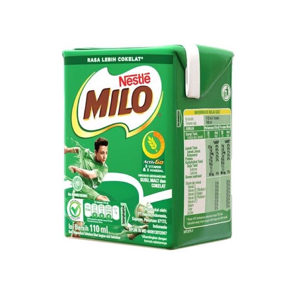 

Susu milo activ-go minuman mengandung susu dan rasa cokelat UHT 110 ml