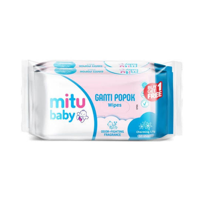 Mitu Baby Ganti Popok 50s Buy 1 Get 1 - Mitu Tissue Basah Bayi - Tisu Basah Ganti Popok Bayi