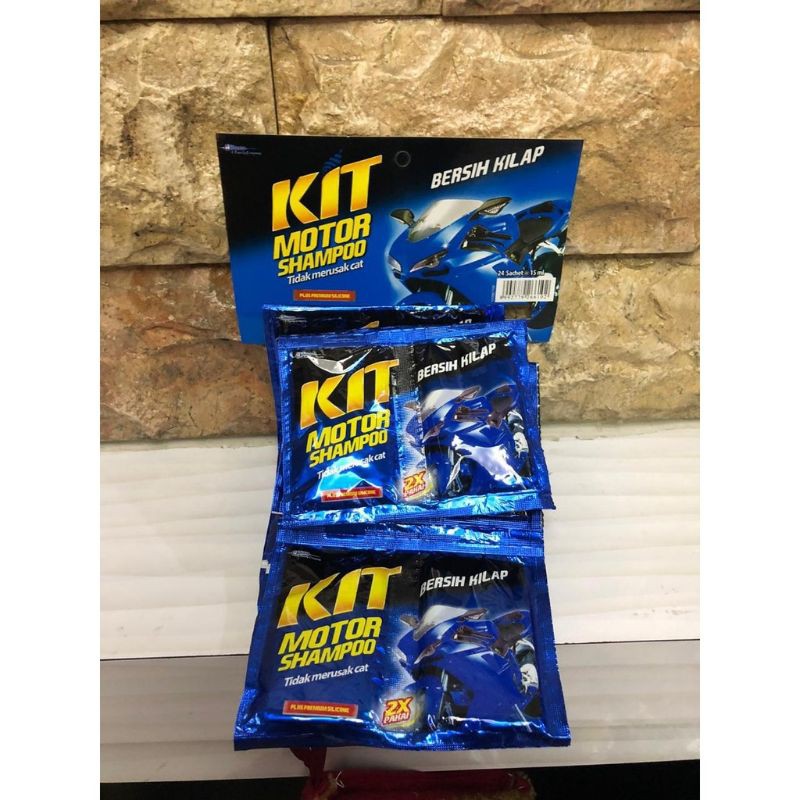 Sampo Kit Motor Mobil kit 15 ml Biru Sachet 1 pcs Pengkilap Motor Sabun Mencuci Mobil