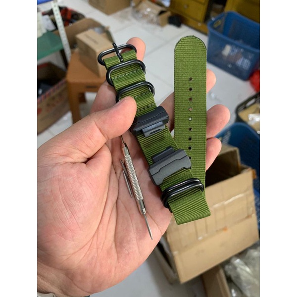 Strap Tali Jam Tangan G shock strap Nato zulu hijau 22mm