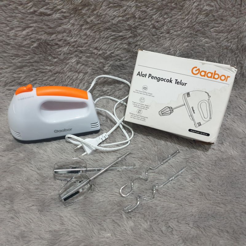Gaabor Hand Mixer 100 Watt Pengocok Telur Pengaduk Stainless 7 Kecepatan Termurah