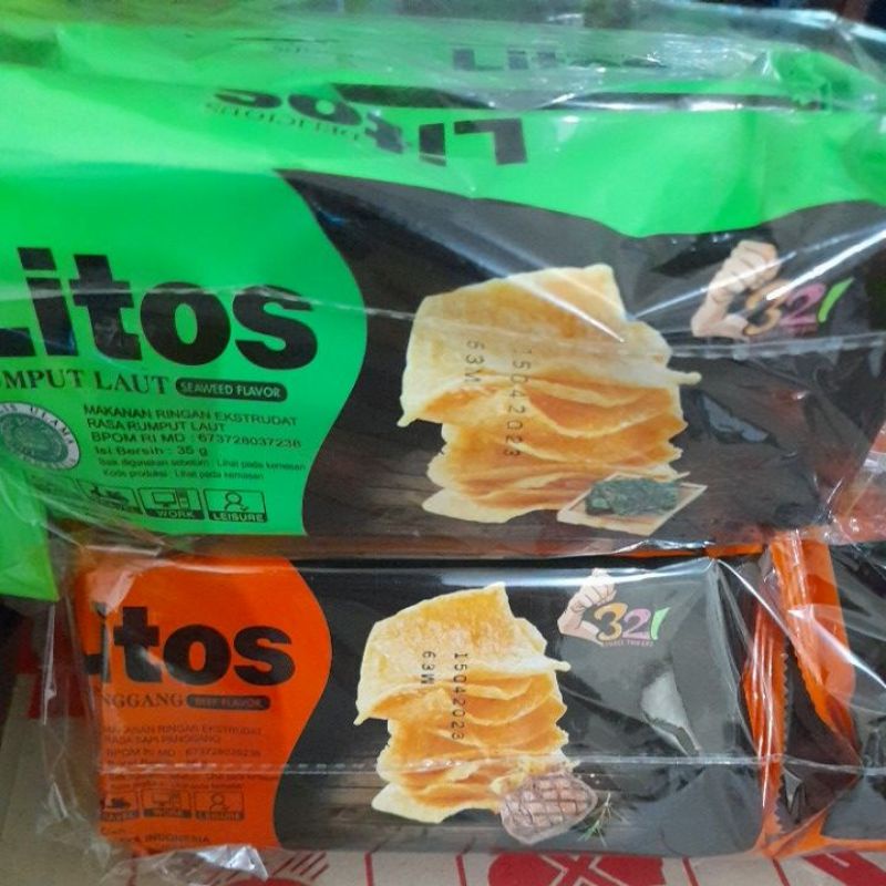 litos sapi panggang/ rumput laut/jagung manis