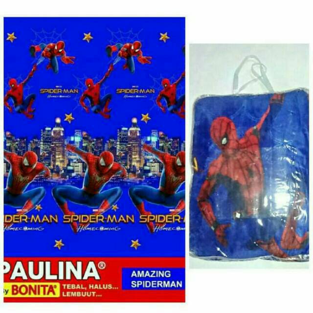 Selimut Bulu Paulina By Bonita Uk. 160 x 200 - Selimut motif Spiderman - selimut motif karakter
