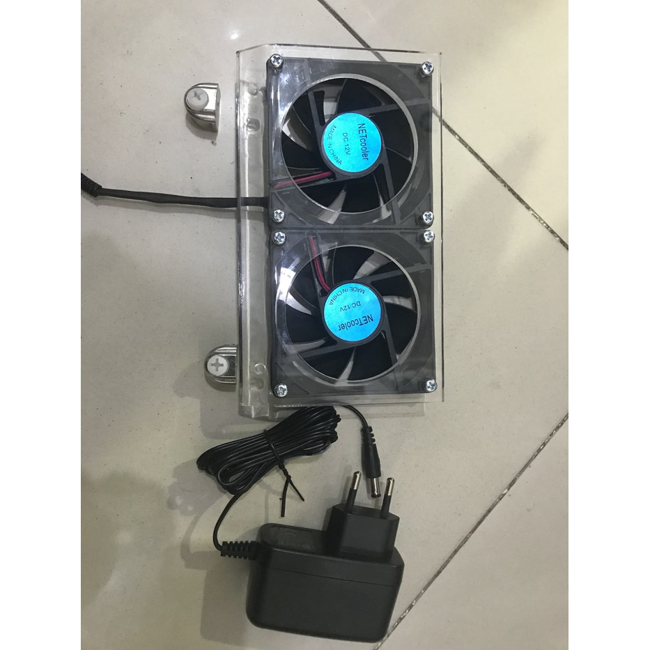 KIPAS pendingin aquascape atau marine cooling 2 fan + akrilik