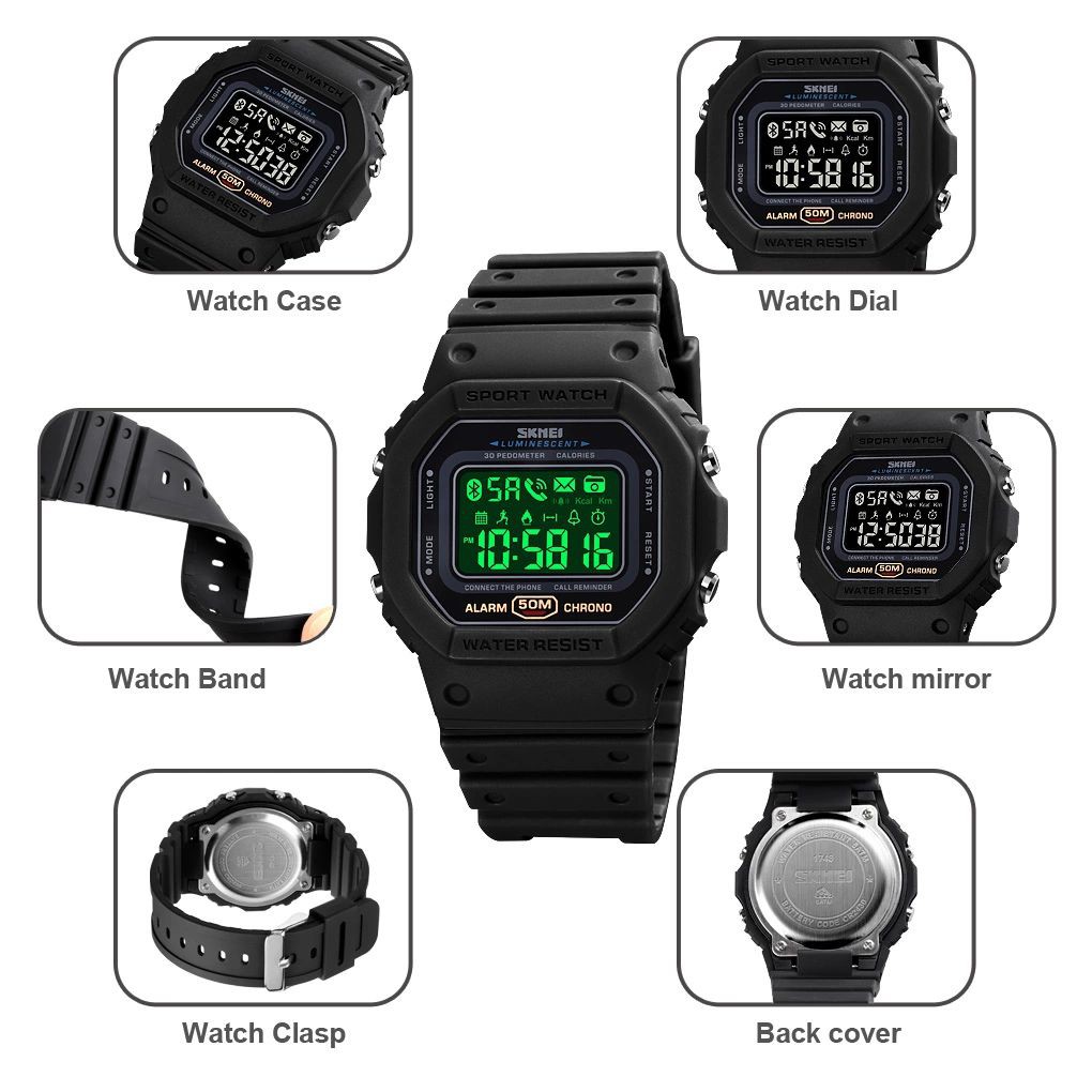 SKMEI 1743 Jam Tangan Pria Wanita Digital Smartwatch Anti Air WATCHKITE WKOS