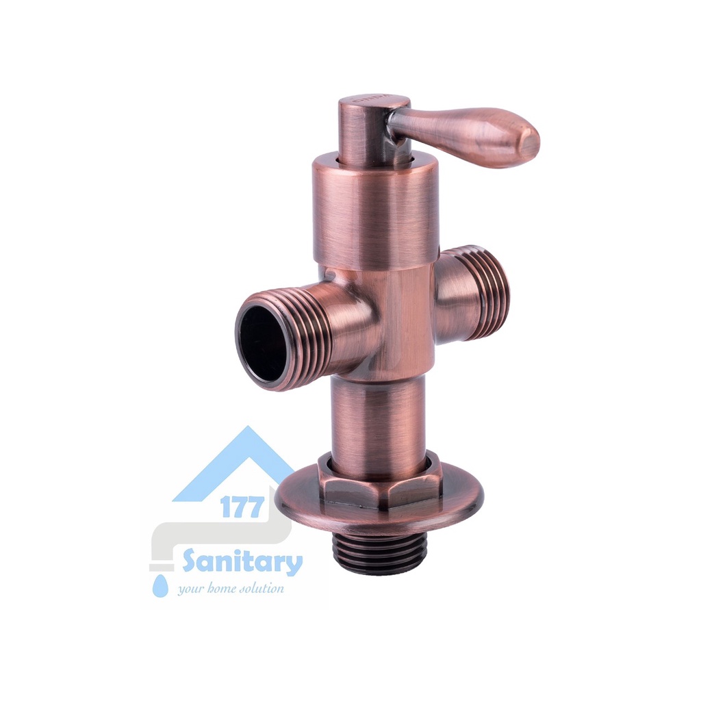 Stop kran rose gold Onda 11RM-Kran Tee shower kloset closet toilet cabang Rosegold kuningan brass angle valve semprotan unik antik antique rosegold