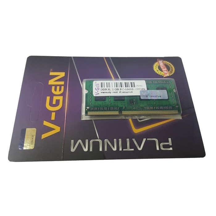 Ram Laptop Sodimm V-Gen Platinum DDR3L 2GB, 4GB, 8GB 10600/12800 Ram untuk Laptop / Notebook V GEN Genuine Garansi LifeTime Resmi VGen