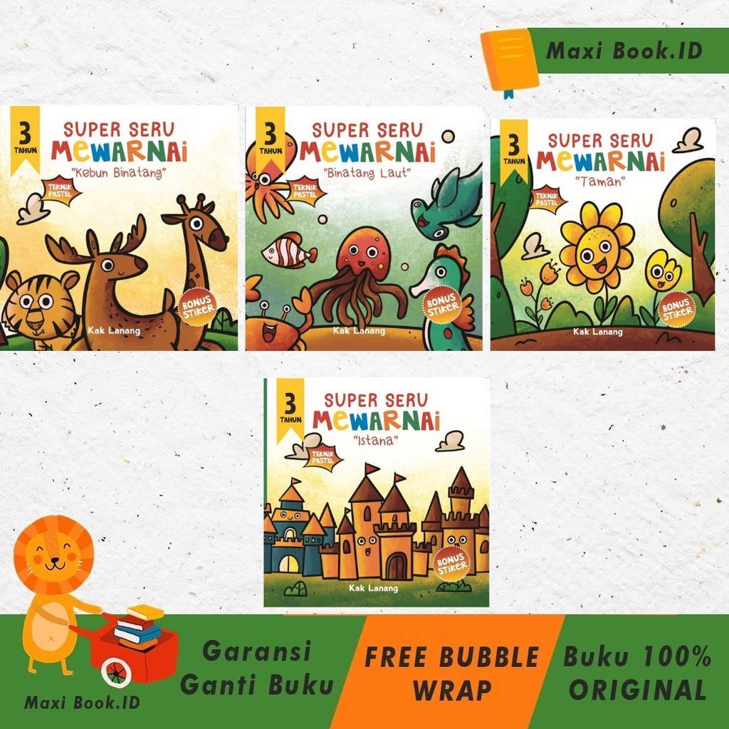 Paket Buku Mewarnai / Buku Mewarnai Anak  / Super Seru 3 Tahun / Buku Edukasi  : Super Seru Mewarnai