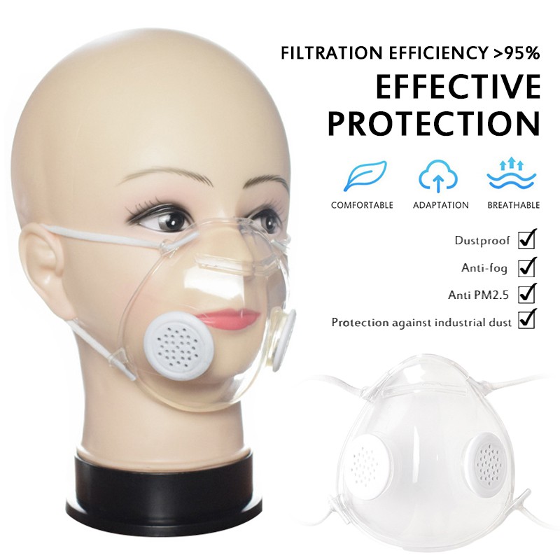 Masker Pelindung Mulut Bahan Silikon Transparan Anti Debu Masker Pelindung Mulut Bahan Silikon Transparan Anti Debu