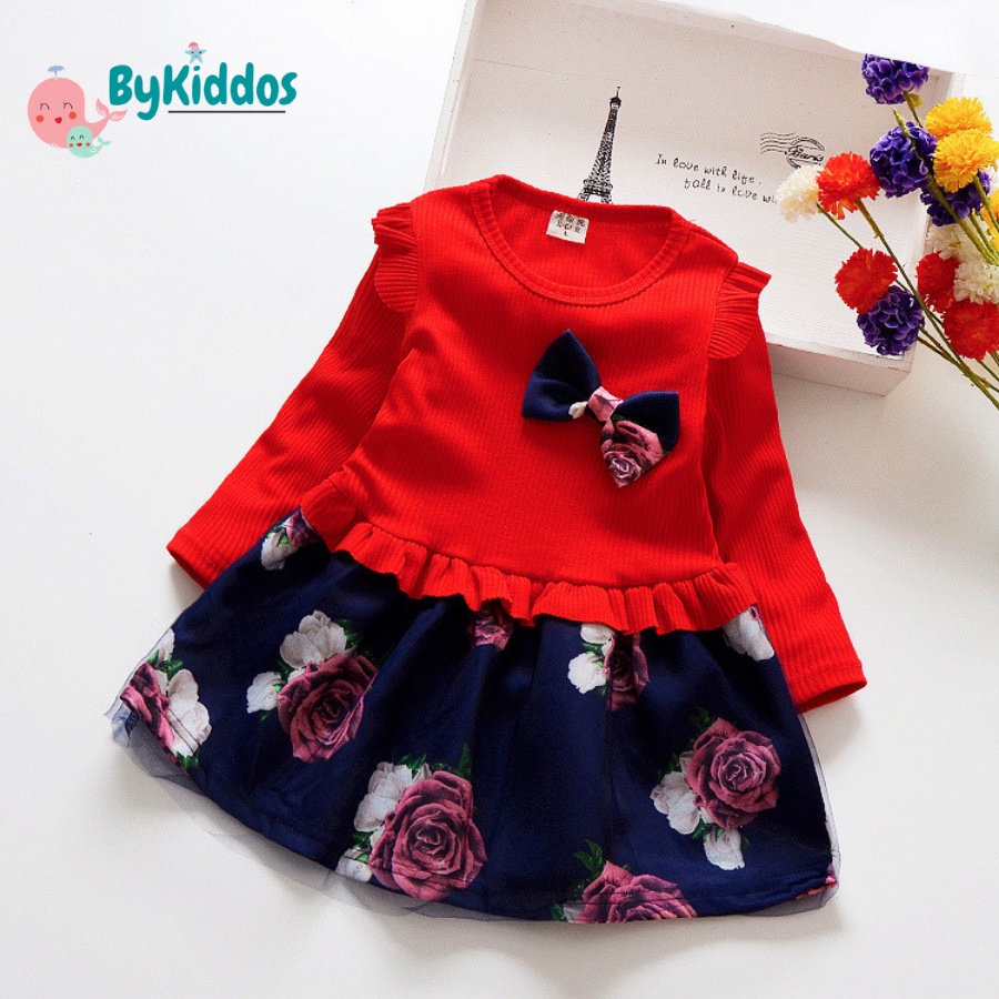 ByKiddos - Dress Import WONDER ROSE EBV / Baju Dress Anak Perempuan Impor