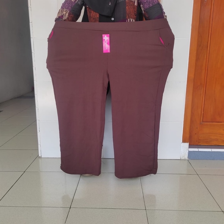 celana kulot panjang polos super jumbo XXXXXL / kulot wanita ukuran besar