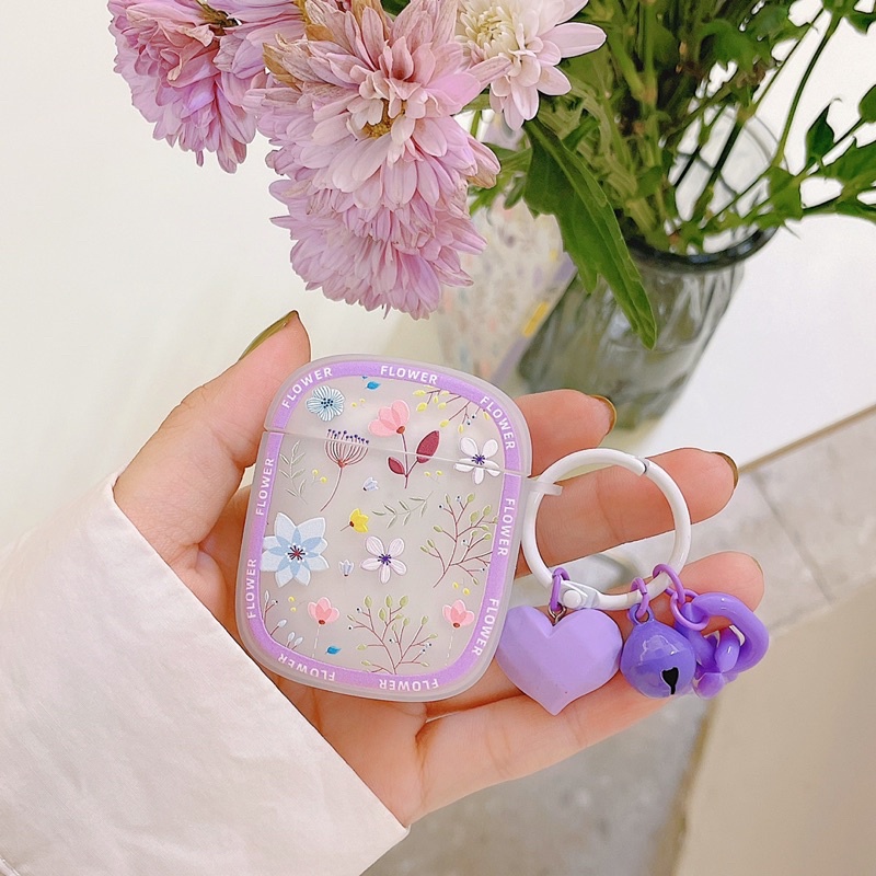 Purple Flower Softcase for Airpods 1/2 Pro 3 Case Airpods Lucu