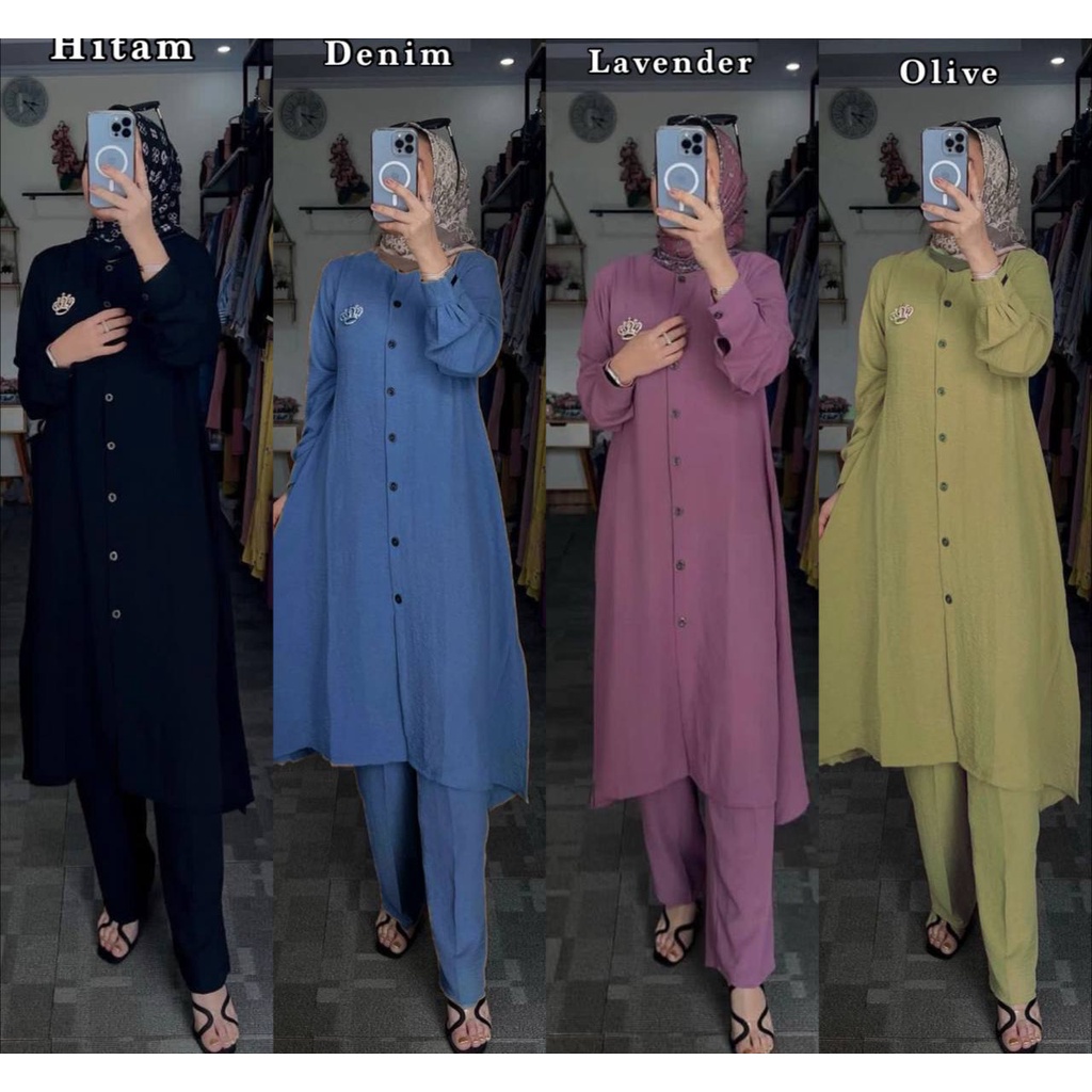 ONE SET / SETELAN CRINKLE AIRFLOW IMPORT PREMIUM