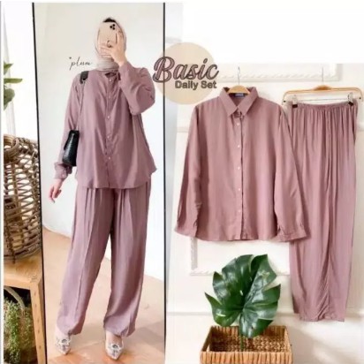 BASIC DAILY SET JUMBO | SETELAN WANITA POLOS JUMBO | SETELAN RAYON IMPORT ||COD||VICTORIOUS