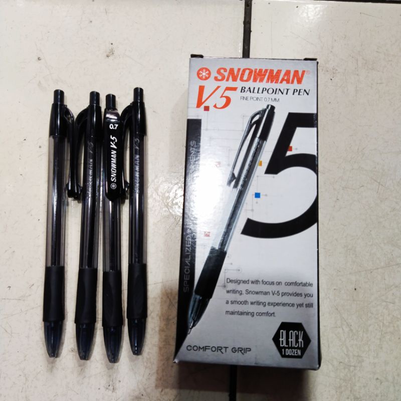 

Pulpen cetrek Snowman V.5 Hitam isi 12 pcs