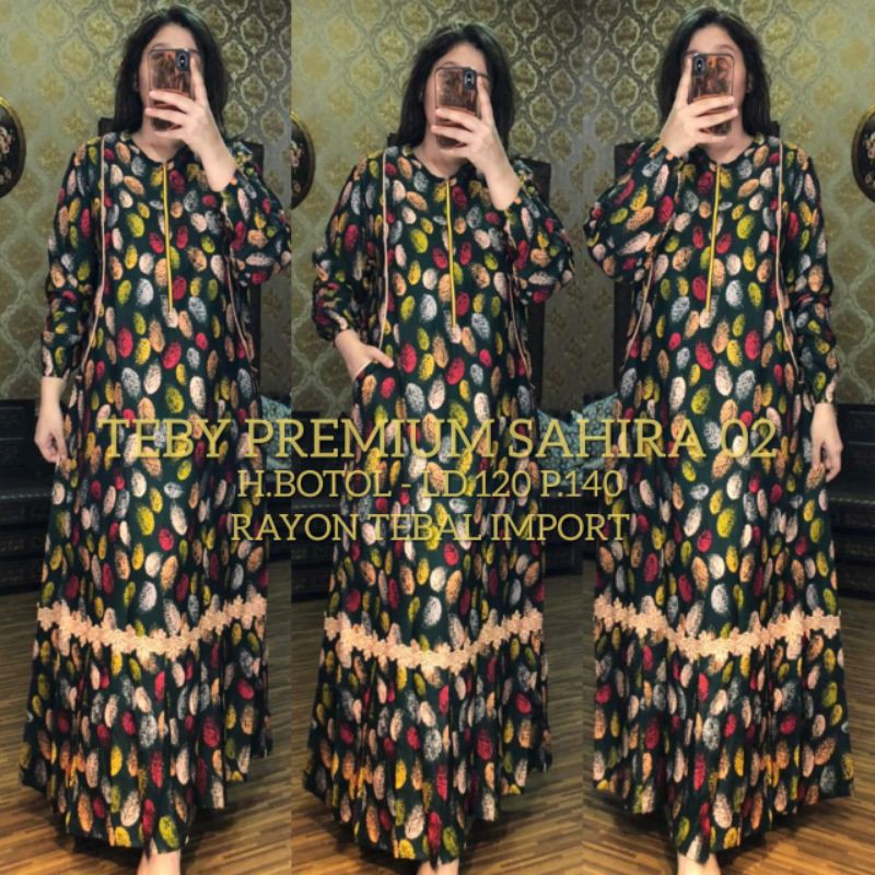 Daster arab TEBY PREMIUM SAHIRA Gamis Rayon Maxi Dress Premium import