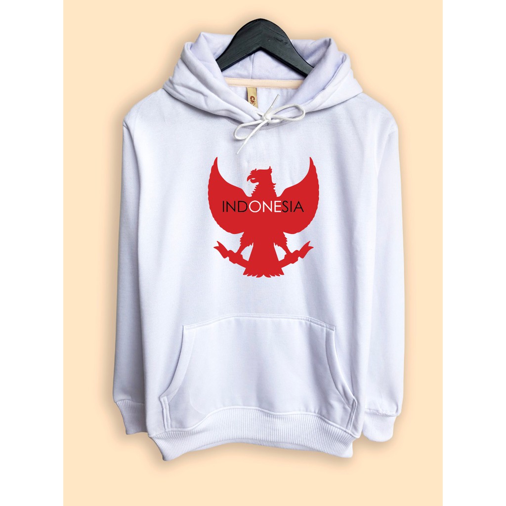 Jaket Hoodie premium logo Garuda Indonesia merah putih merdeka agustusan