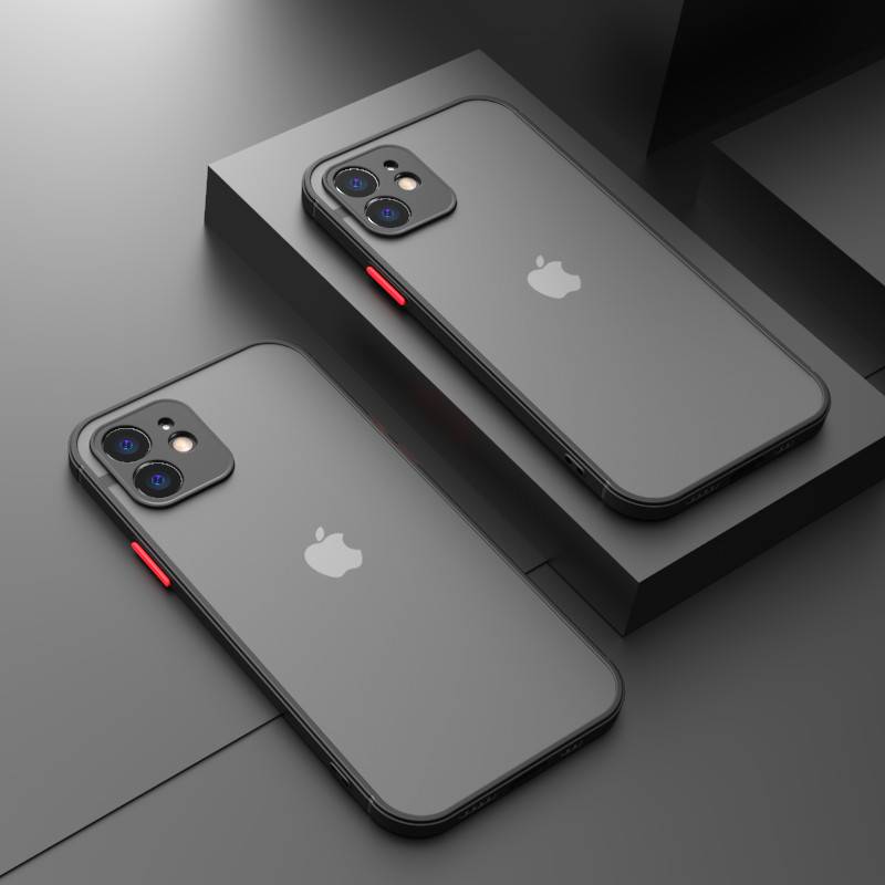 Case Pelindung Lensa Kamera Transparan Matte Tahan Banting Untuk iPhone 11 Pro Max 12 Mini X XS XR 6 6S 7 8 Plus SE 2020 2022 SE3