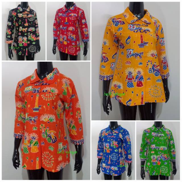 Blouse batik betawi berkerah