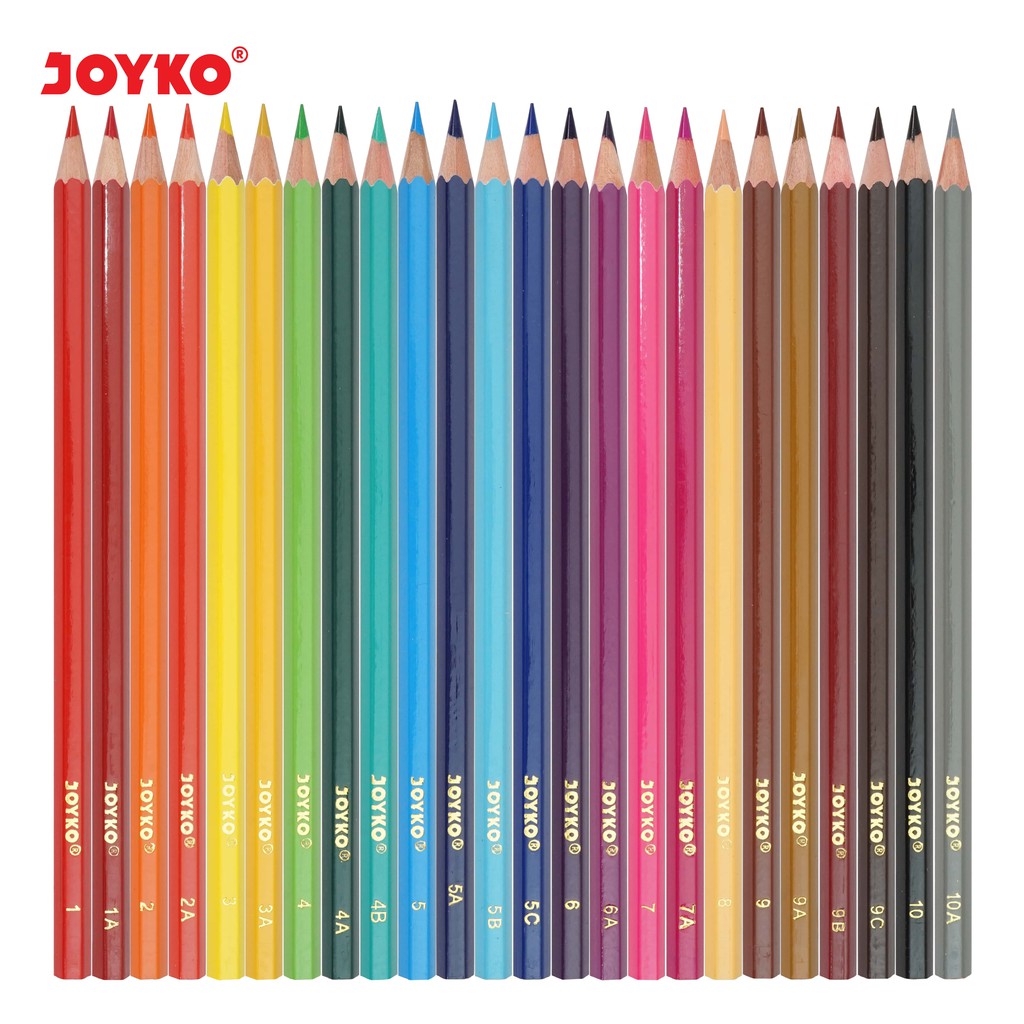 Joyko Pensil Warna Dengan Metal Case Color Pencils Hexagonal Grip-6