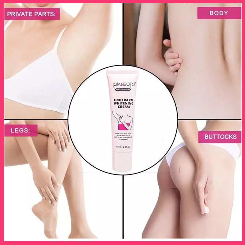 Cream Krim Pemutih selangkangan Pemutih ketiak Underarm Whitening cream Perawatan kewanitaan tubuh 60G Efektif memutihkan leher/tangan/kaki/miss v/Selangkangan/ ketiak/Aman dan tidak berbahaya