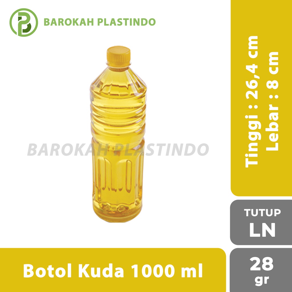 Botol Kuda 1000 ml / Botol Plastik 1000 ml / Botol Minyak 1000 ml / Botol 1000 ml