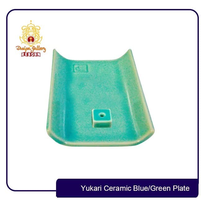 Tempat dupa/ incense burner Yukari Ceramic Blue/Green Plate