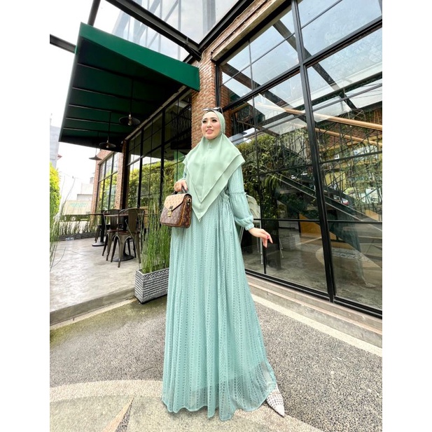 RABANIA DRESS SET SYAR'I BRUKAT FULL FURING TERBARU TERMURAH TERLENGKAP LUMAJANG SE-JAWA