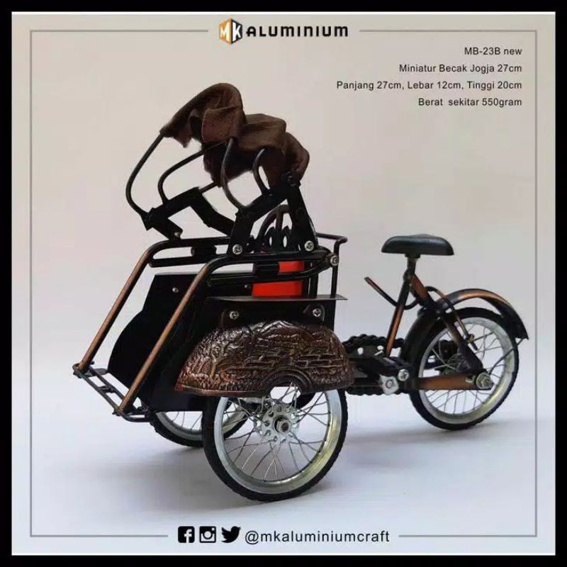 Hiasan Miniatur Becak Unik Antik Miniatur Becak