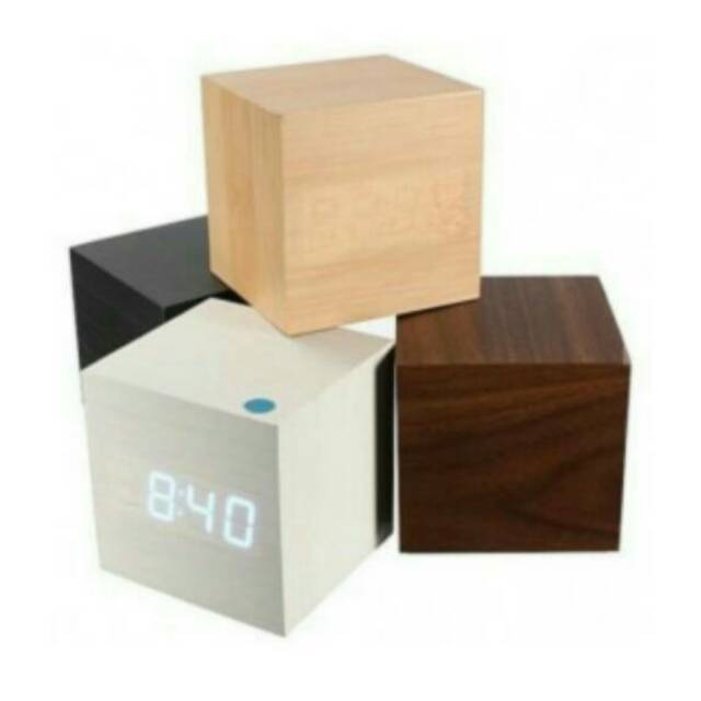 JAM MEJA LED UNIK.MOTIF KAYU UKURAN KECIL
