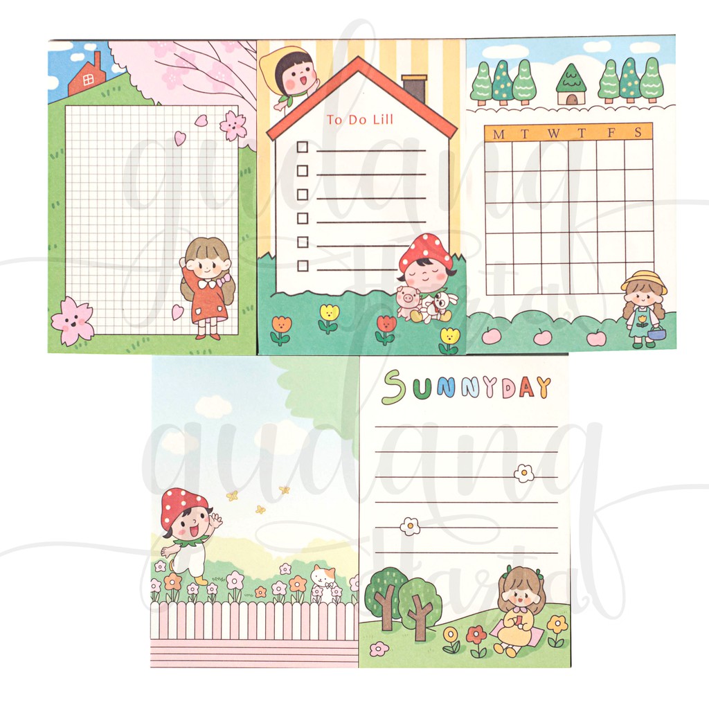 Sticky Notes Garden Time Notes Taman Indah DIY Scrapbook GH 301423