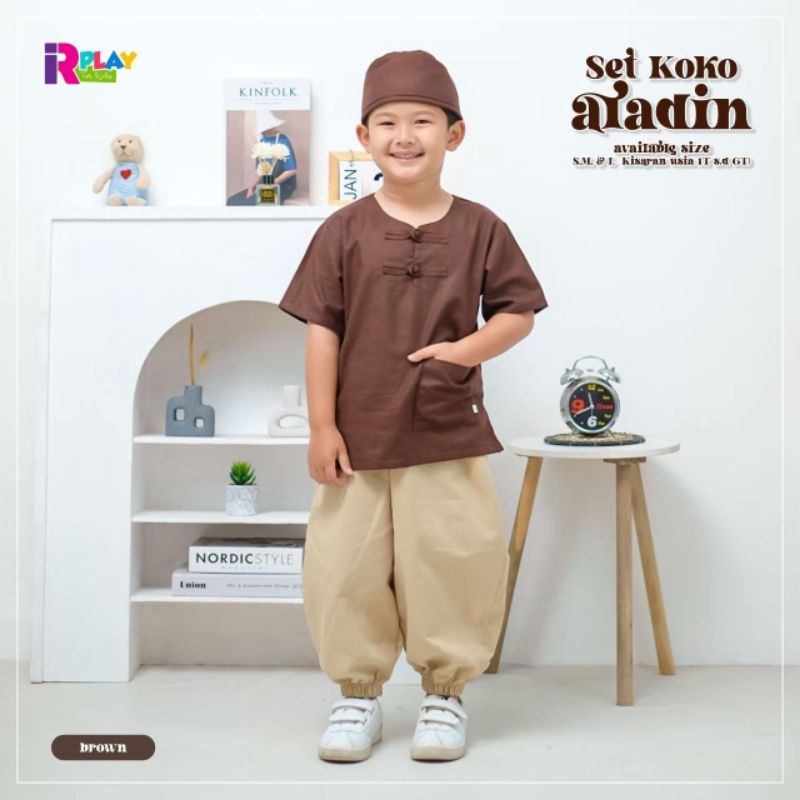 (Free Peci) Setelan Koko Anak Laki-Laki Model Celana Aladin/Harem Pant Keren Usia 1-6 Tahun - Set Ko