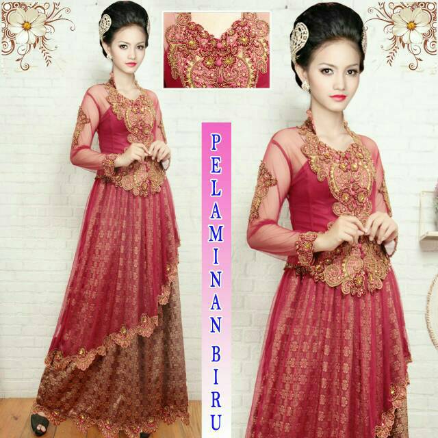 Dress barbie kebaya tile songket