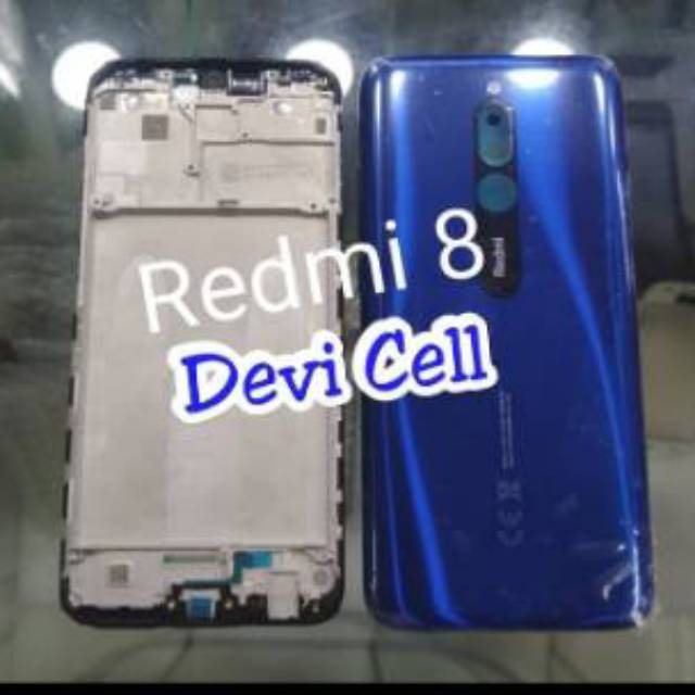FRAME LCD BACKDOOR CASING KESING HOUSING FULLSET XIAOMI REDMI 8 ORI HITAM