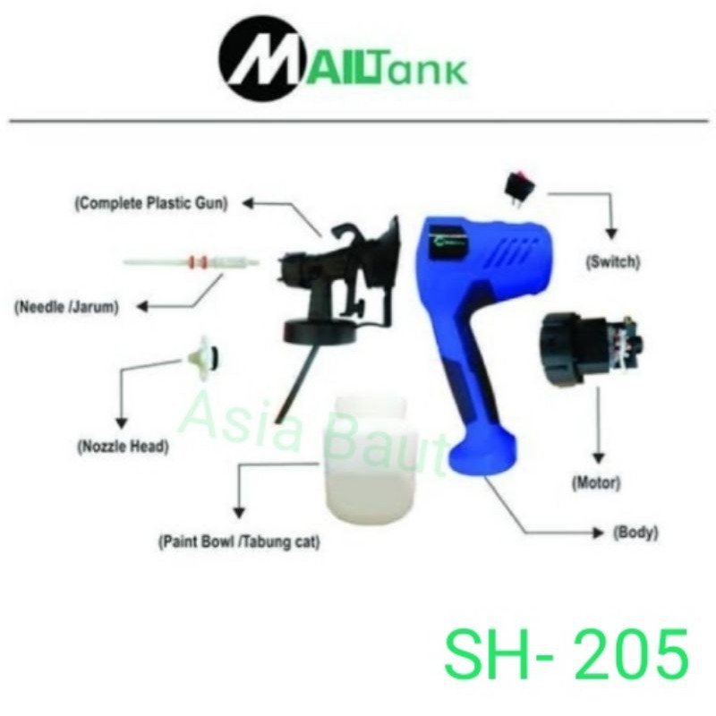 Jual Mesin Spray Gun Mailtank Sh Spray Gun Elektrik Wattterjua