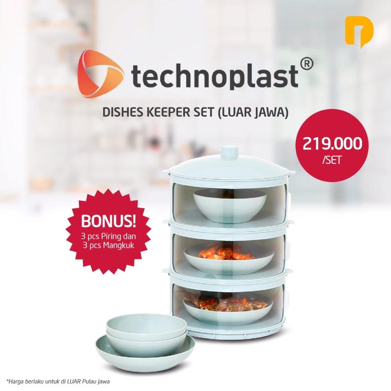 DUSDUSAN BANDUNG Technoplast Dishes Keeper Set | TEMPAT PENYIMPAN MAKANAN | TUDUNG