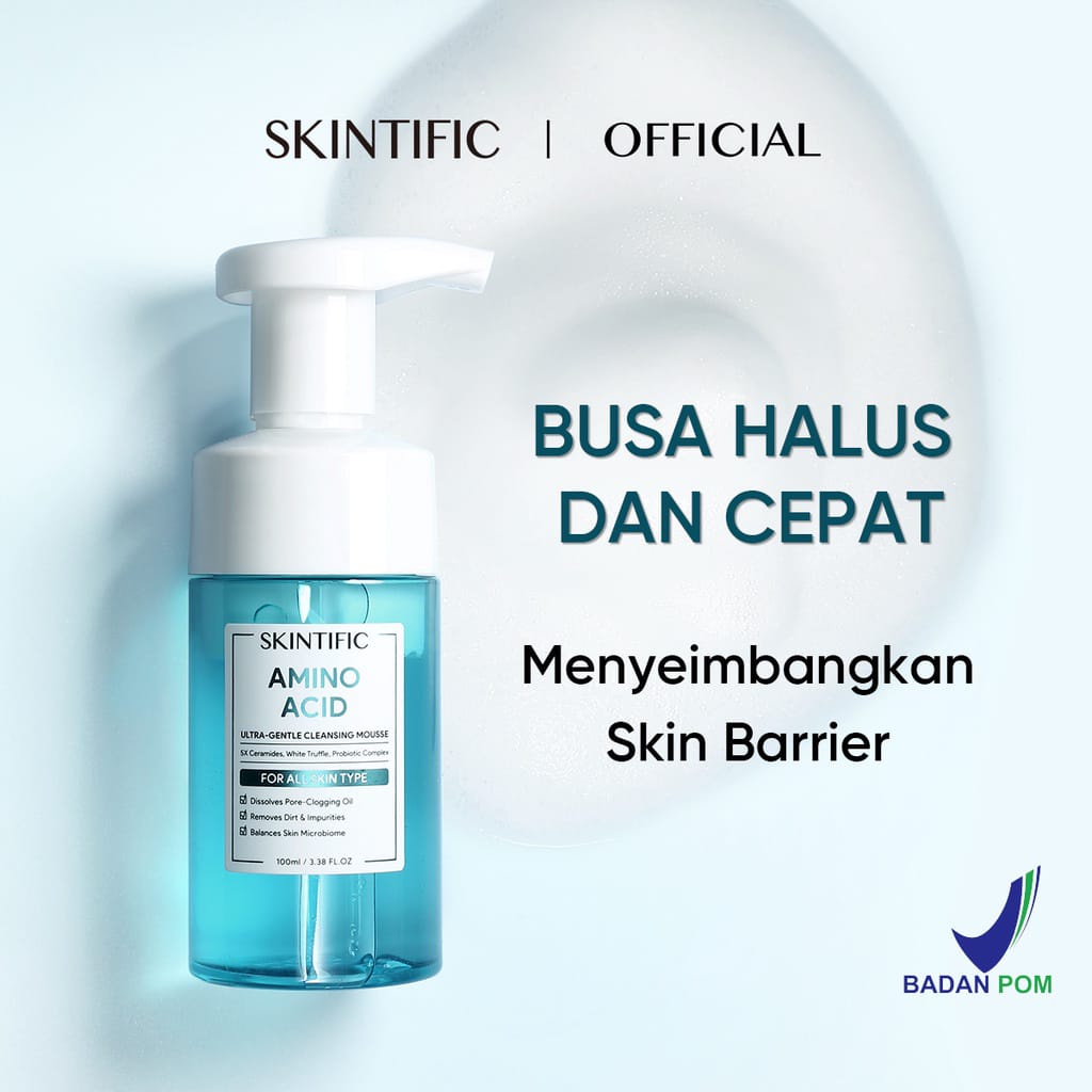 [BPOM] Skintific Amino Acid Ultra Gentle Cleansing Mousse 100ml Pembersih Wajah Facial Cleanser Face Wash Foam Cleanser