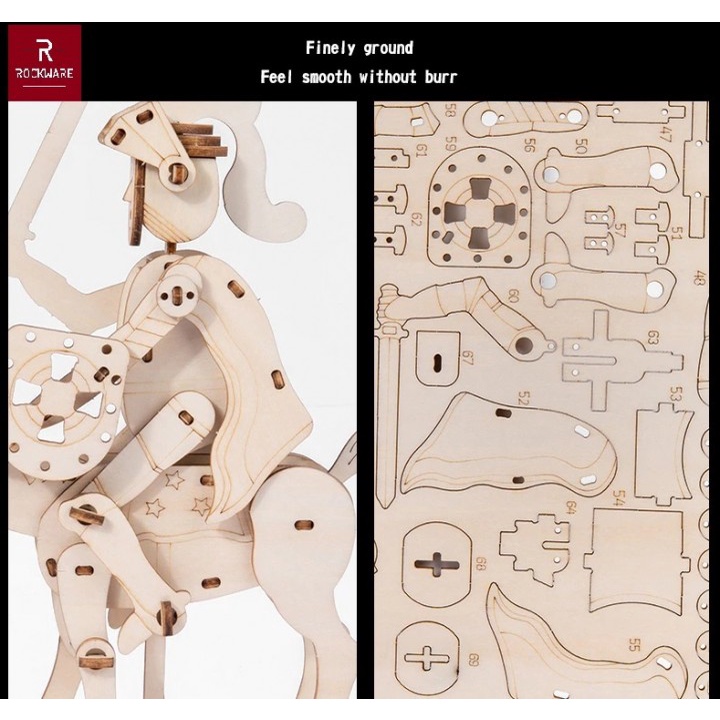 75 ROCKWARE RW-DIY03 - Creative Wooden Puzzle 3D - Knight Model