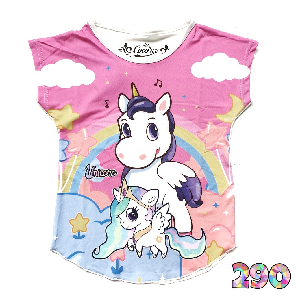 Coco Ice Kaos Anak Perempuan Unicorn