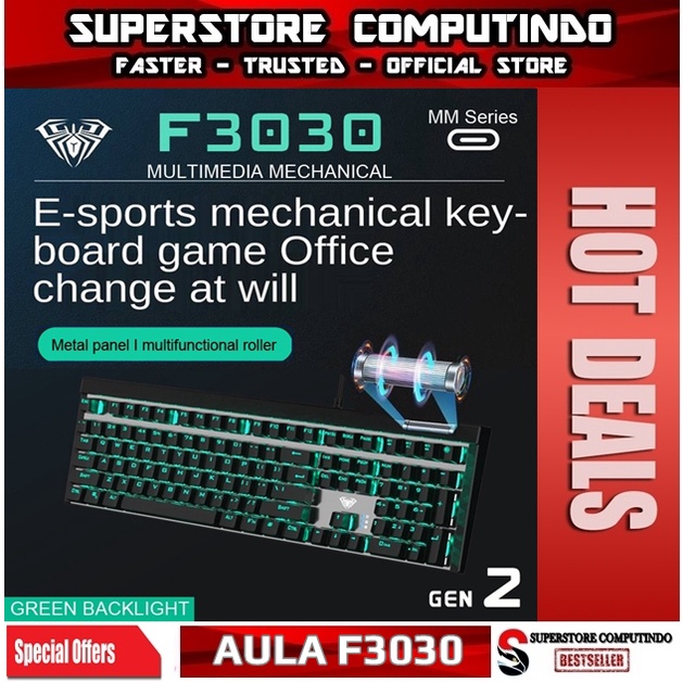 Keyboard Gaming Multimedia Mechanical AULA F-3030- AULA F3030